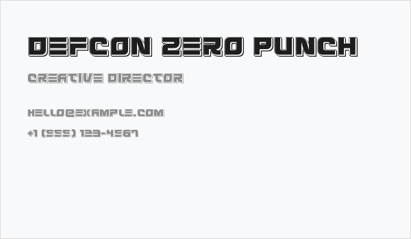 Defcon Zero Punch Business Card