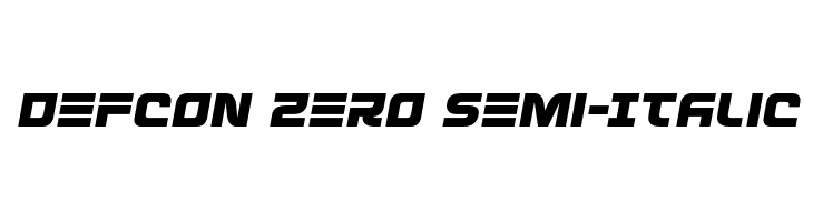 Defcon Zero Semi-Italic  नि: शुल्क फ़ॉन्ट्स डाउनलोड