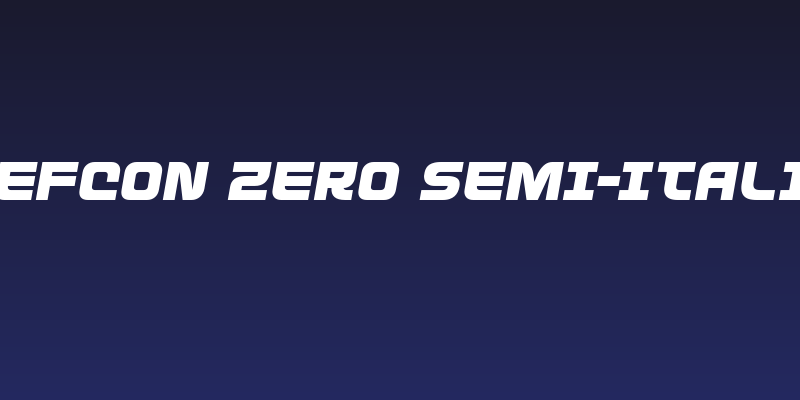 Defcon Zero Semi-Italic Social Header