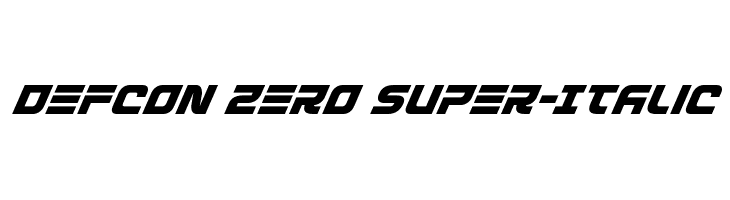 Defcon Zero Super-Italic  Скачать бесплатные шрифты