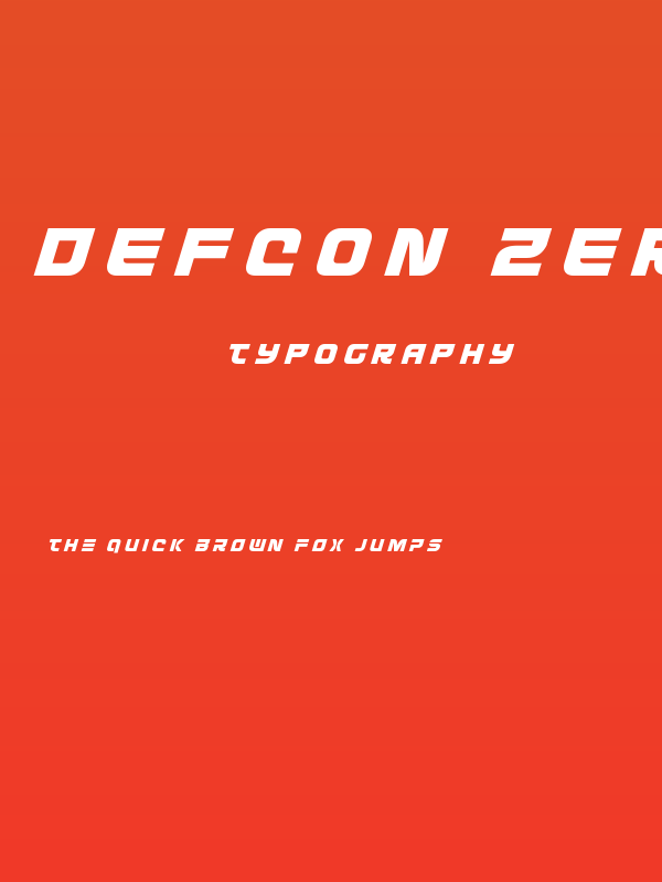 Defcon Zero Title Italic Poster