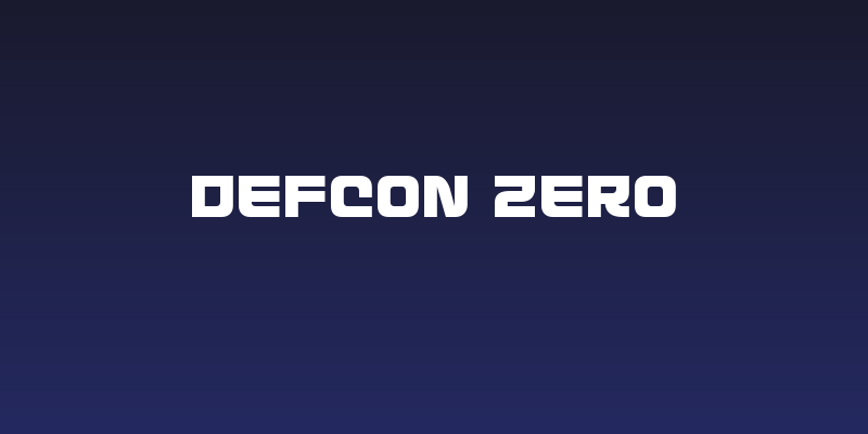 Defcon Zero Social Header