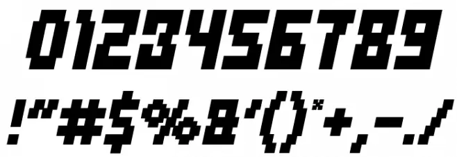 Defragmented Bold Italic Font OTHER CHARS