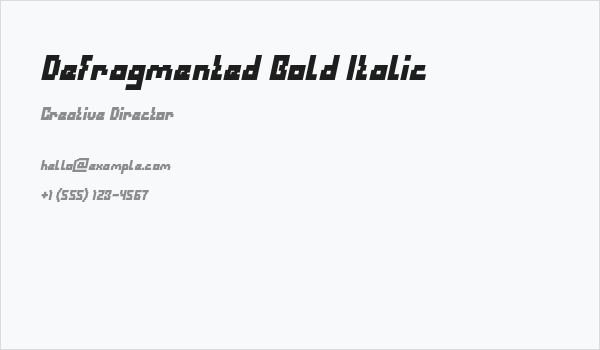 Defragmented Bold Italic Business Card