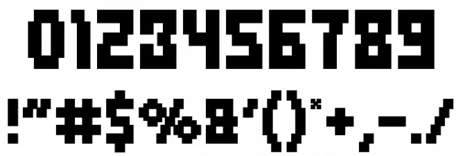 Defragmented Bold Font OTHER CHARS