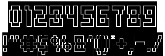 Defragmented-Hollow-Inverse Font OTHER CHARS