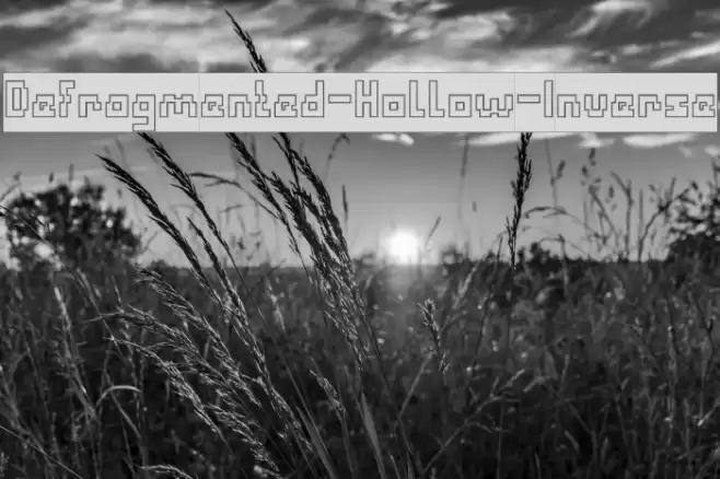 Defragmented-Hollow-Inverse Font examples