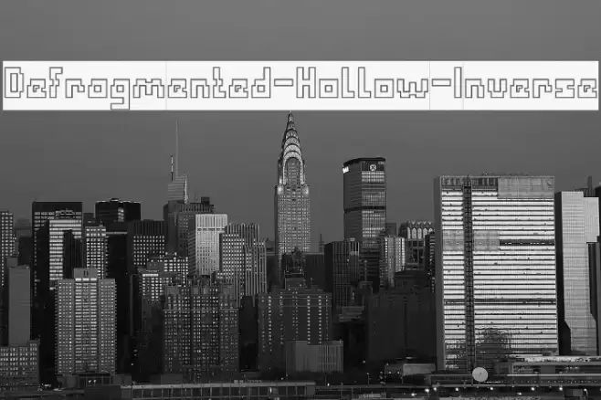 Defragmented-Hollow-Inverse Font examples