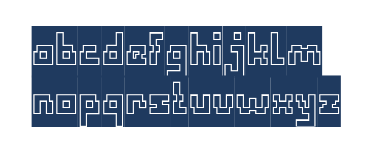 Defragmented-Hollow-Inverse Lowercase