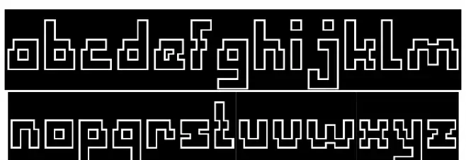 Defragmented-Hollow-Inverse Fonte MINÚSCULAS