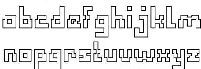Defragmented-Hollow 字体 小写