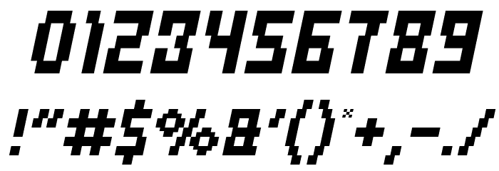 Defragmented Italic Font OTHER CHARS