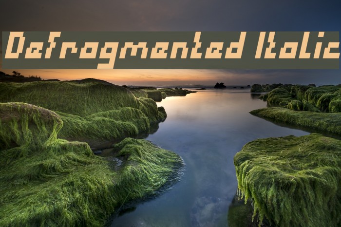 Defragmented Italic Font examples