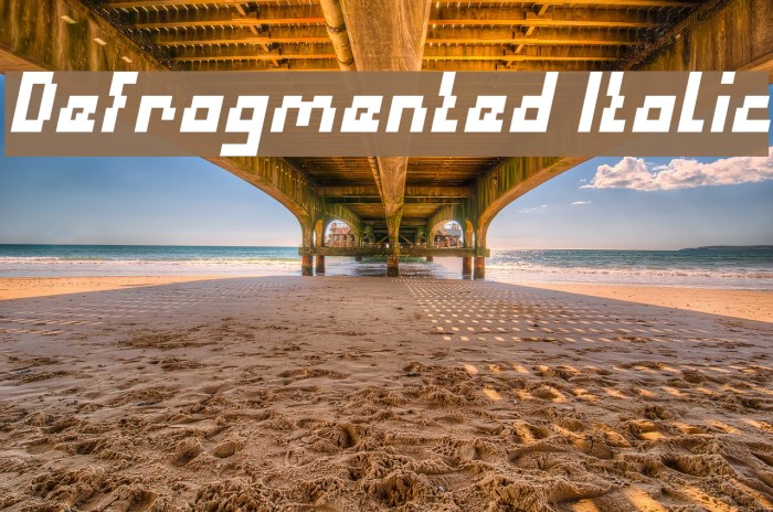 Defragmented Italic Font examples
