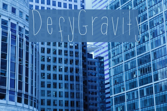 DefyGravity Font examples