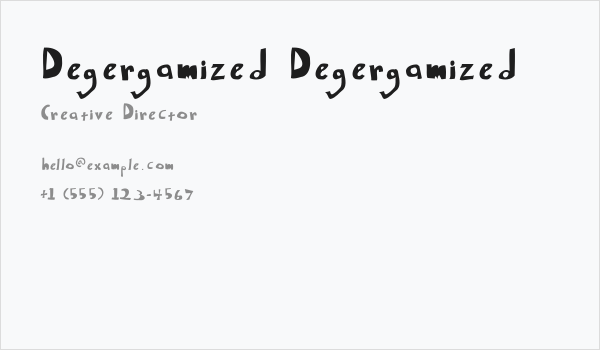 Degergamized Degergamized Business Card