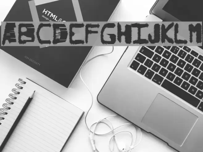 Degraded Chip Creep Font examples