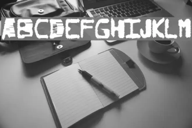 Degraded Chip Creep Font examples