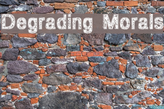 Degrading Morals Font examples