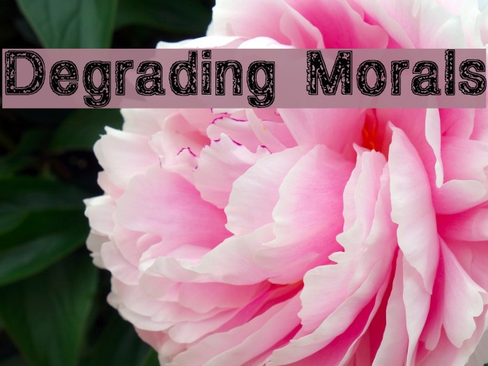 Degrading Morals Font examples