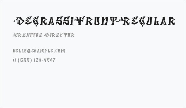DegrassiFront-Regular Business Card