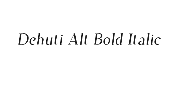 Dehuti Alt Bold Italic Logo