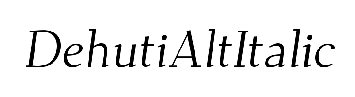 Dehuti Alt Italic  フリーフォントのダウンロード