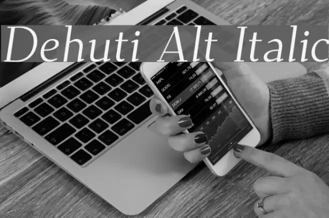 Dehuti Alt Italic Font examples