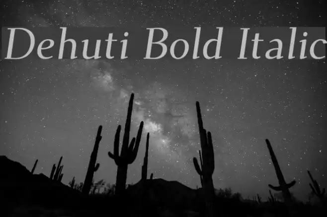 Dehuti Bold Italic Font examples
