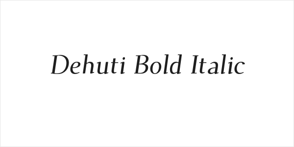 Dehuti Bold Italic Logo