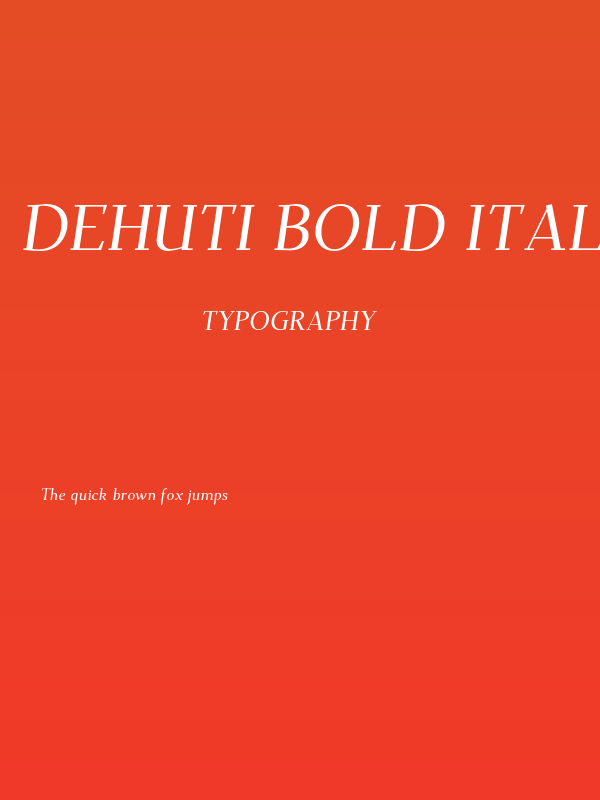 Dehuti Bold Italic Poster