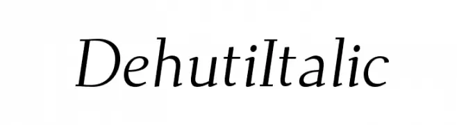 Dehuti Italic  नि: शुल्क फ़ॉन्ट्स डाउनलोड