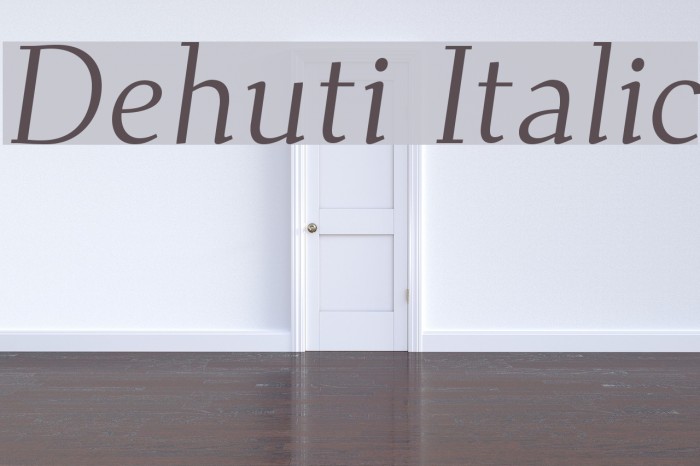 Dehuti Italic Font examples