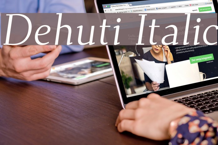 Dehuti Italic Font examples
