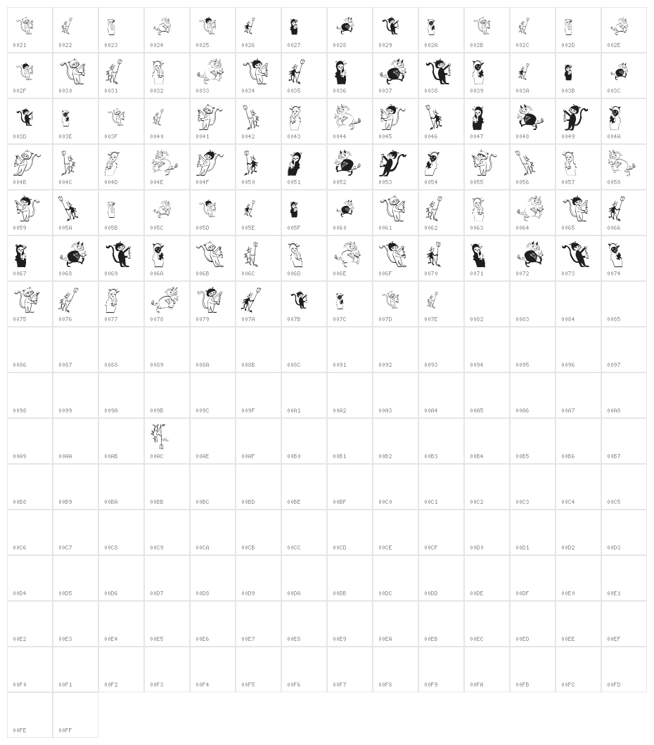 Deibel Character Map