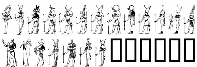 Deities Schriftart Kleinbuchstaben
