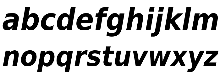 DejaVu Sans Condensed Bold Oblique Font LOWERCASE