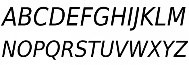 DejaVu Sans Condensed Oblique خط أحرف كبيرة