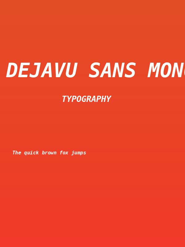 DejaVu Sans Mono Bold Oblique Poster