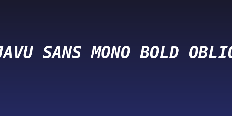 DejaVu Sans Mono Bold Oblique Social Header