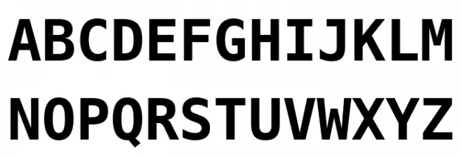 DejaVu Sans Mono Bold 字体 大写
