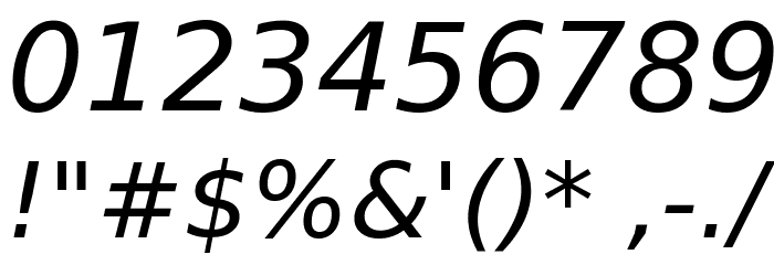 DejaVu Sans Oblique Font OTHER CHARS