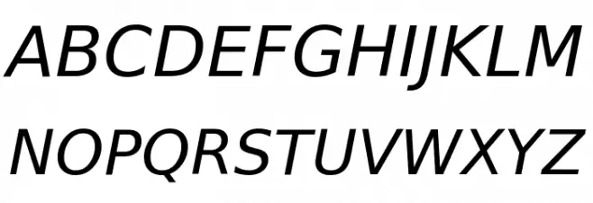 DejaVu Sans Oblique Schriftart Groß