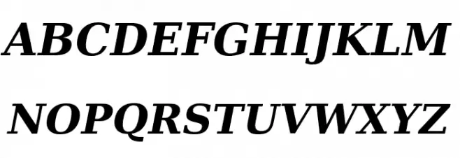 DejaVu Serif Bold Italic Шрифта ВЕРХНИЙ