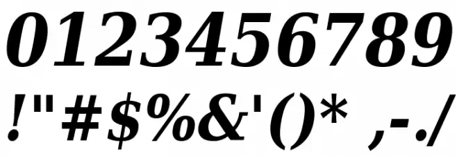 DejaVu Serif Condensed Bold Italic Font OTHER CHARS