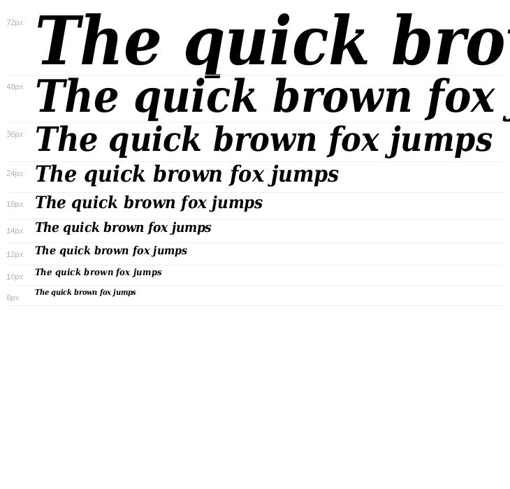 DejaVu Serif Condensed Bold Italic Waterfall