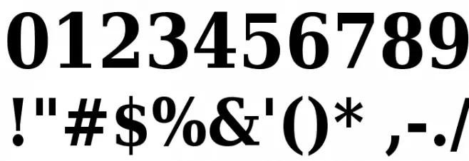 DejaVu Serif Condensed Bold Font OTHER CHARS