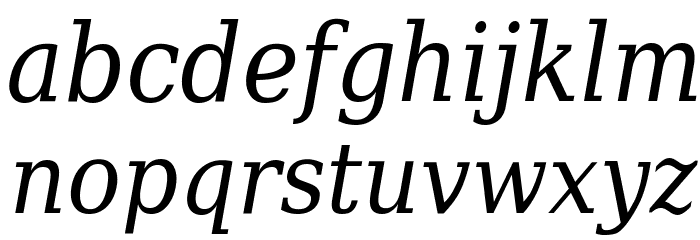 DejaVu Serif Condensed Italic Font LOWERCASE