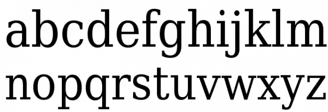 DejaVu Serif Condensed Шрифта строчной