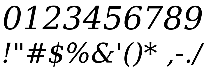 DejaVu Serif Italic Font OTHER CHARS